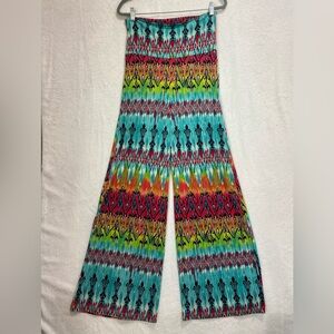 Vibrant Patterned Wide Leg Pants